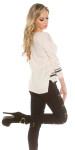 Trendy Koucla pullover with sequins BEIGE Einheitsgroesse