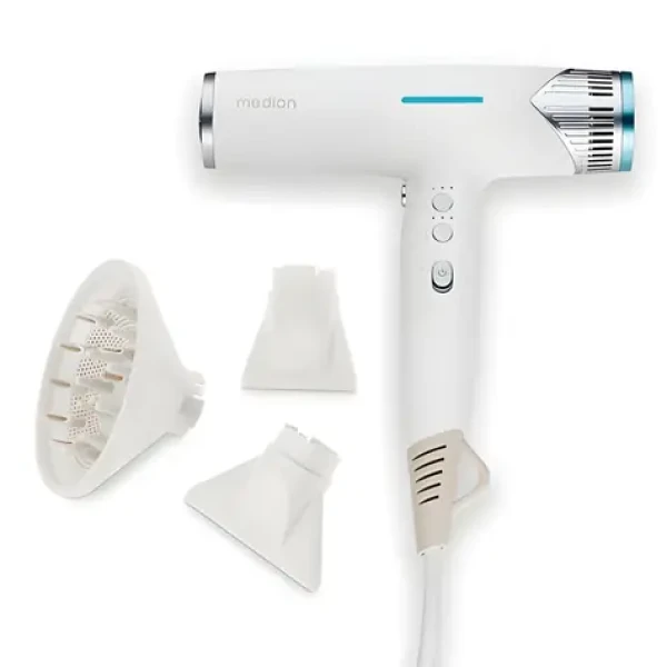 Medion LIFE HD2 MD19984 biela/tyrkysová / Fén na vlasy / 1500-1740 W / 3 teploty / 3 rýchlosti / ionizácia (50076366)