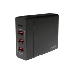 LogiLink stolný nabíjací adaptér 3x USB-A + 1x USB-C čierna / Nabíjací adaptér / 60W / 100-240V / výstup 2,4 A a 3A (PA0122)