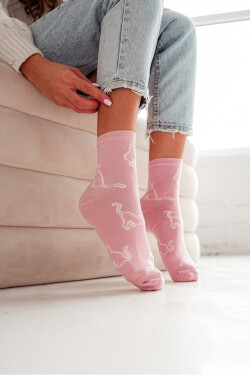 Dámske ponožky Cat outlines 0200.093 pudrově růžová 37-41