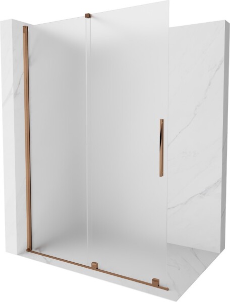 MEXEN/S - Velar Sprchová zástena posuvná Walk-in 150 x 200, dekor 8 mm, ružové zlato 871-150-000-33-60