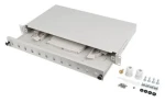 Lanberg Optický patch panel 19" 1U šedý (FOP1-12SS-LDS) / Patch panel / 12x SC simplex / 12x LC duplex (FOP1-12SS-LDS)