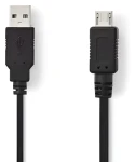 Nedis USB 2.0 kábel čierna / Kábel USB / USB-A - Micro-A / 480 Mbps / 2 m (CCGP60400BK20)