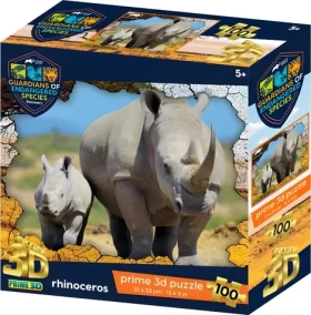 Prime 3D Puzzle Ohrozené druhy: Nosorožec