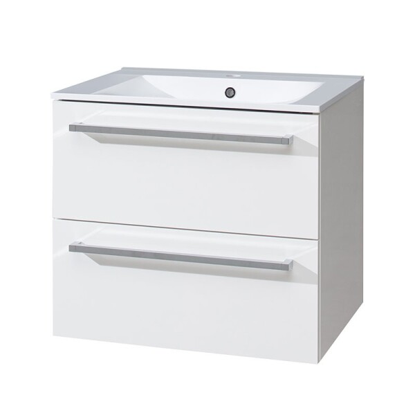 Mereo Bino, kúpeľňová skrinka s keramickým umývadlom 61 cm, biela CN660
