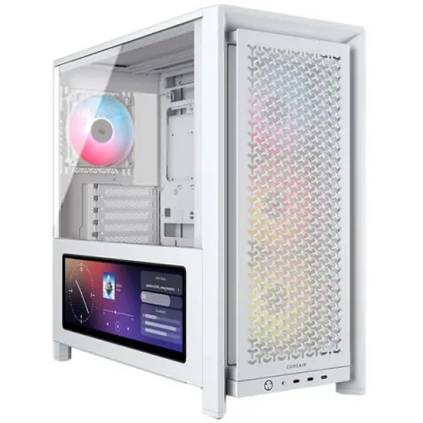 Corsair FRAME 4000D LCD RS ARGB biela / E-ATX / 3x USB-C / 4X 120mm PWM ARGB / bez zdroja / LCD / priehľadná bočnica (CC-9011327-WW)