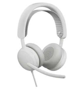 Logitech Zone Wired 2 biela / Drôtové slúchadlá s mikrofónom / USB / 1.9 m (981-001621)