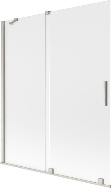 MEXEN/S - Velar dvojkrídlová posuvná vaňová zástena 140 x 150, dekor, nikel kartáčovaný 896-140-000-31-97