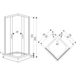 KERRA - Sprchovací kút Madera Str 90 SQ (s vaničkou) 5907548115331
