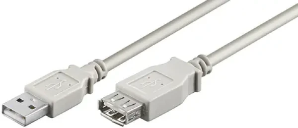 MicroConnect Prepojovací kábel USB 2.0 M - USB 2.0 F 1m šedá / 480 Mbit/s (USBAAF1)