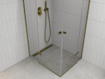 MEXEN/S - ROMA sprchovací kút 90x90, transparent, zlato 854-090-080-50-00-02