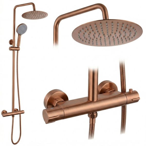 REA - Sprchová sada bez výtoku s termostatom Lungo Copper Brush REA-P6734