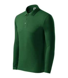 Pique Polo LS pánske polo tričko fľaškovo zelená 2XL