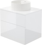 DEANTE - Prizma biela kúpeľňová skrinka, s granitovým umývadlom - 360 mm; SD6B6SAU4B