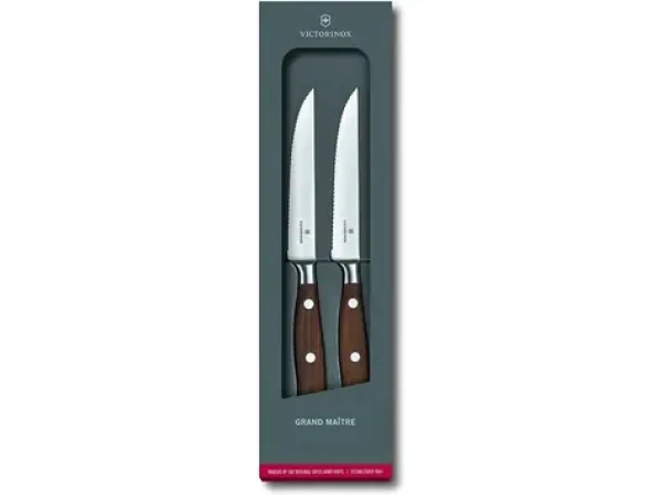 VICTORINOX Súprava 2 ks steakových nožov Grand Maître Wood vlnkované ostrie 12 cm (7.7240.2W)
