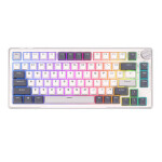 Royal Kludge RKH81 RGB nebesky modré spínače biela / Bezdrôtová klávesnica / mechanická / BT USB / US Layout (RKH81 skycyan switch)