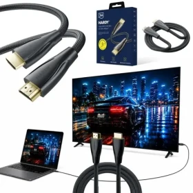 3mk Hardy HDMI 2.1 3 m čierna / Kábel HDMI / Ultra High Speed / 48 Gbps / 8K 60Hz / 4K 120Hz / eARC / VRR