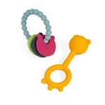 Bigjigs Toys Hrkálka a hryzátko 2 v 1 a hryzací krúžok Medvedík / od 0 rokov (BJ37017)