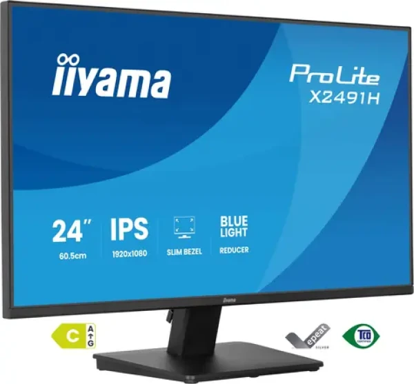 23.8" Iiyama ProLite X2491H-B1 čierna / Monitor / IPS / 1920 x 1080 / 120 Hz / 1 ms / FreeSync (X2491H-B1)