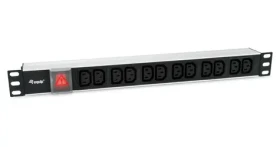 Equip 333318 čierna / Zásuvkový panel do racku 19" / 12x IEC C13 / 1U / hliník / 1,8 m (333318)