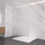 CERANO - Sprchová zástena Walk-in Onyx Duo Ľ/P - 8 mm - hranatá vzpera - biela matná, ryhované sklo - 120x200 CER-8050BD1895