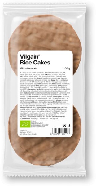 Vilgain Ryžové chlebíčky BIO – mliečna čokoláda 100 g