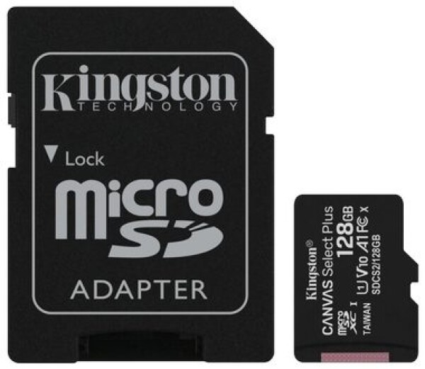 Kingston Canvas Plus microSDXC 128GB s adaptérom / UHS-I V10 / U1 / Class 10 (SDCS2/128GB)