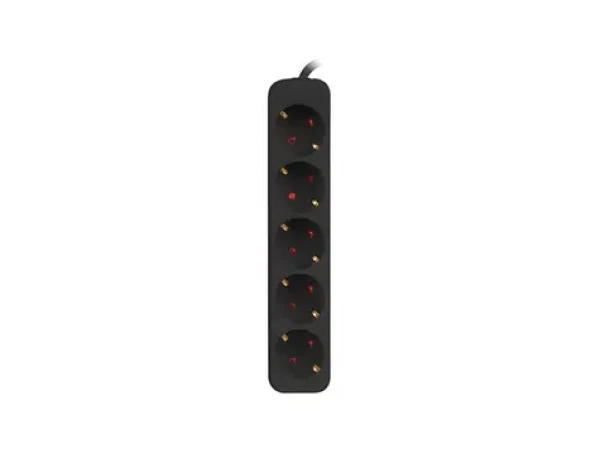Lanberg napájacia lišta 5x Schuko čierna / Napájacia lišta / 3 m / medený kábel / 2500 W / detská poistka (PS0-05F-0300-BK)