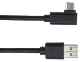 PremiumCord Kábel USB-C zahnutý 90 ° - USB 3.0 A čierny / Kábel / USB 3.0 / 1 m (ku31cz1bk)