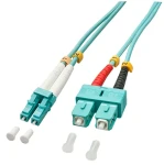 Lindy LC/SC tyrkysová 5 m / Optický patch kábel / Duplex OM3 Multimode / 50/125 µm (46393)