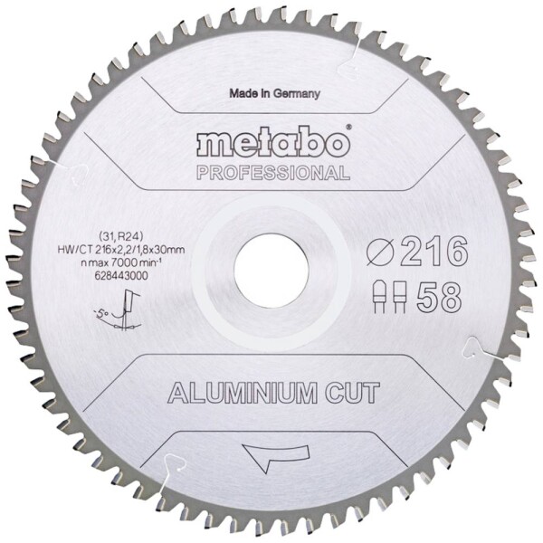 Metabo ALUMINIUM CUT PROFESSIONAL 628448000 pílový kotúč 305 x 30 x 2.2 mm Počet zubov (na palec): 84 1 ks; 628448000