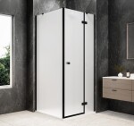 POLYSAN - GLOBE BLACK štvorcová sprchová zástena 900x900, matné sklo, pravé GB1090-3315MRB