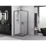 MEXEN - Exo štvorcový posuvný sprchovací kút 95 x 95, transparent, čierna 8111-095-095-70-00