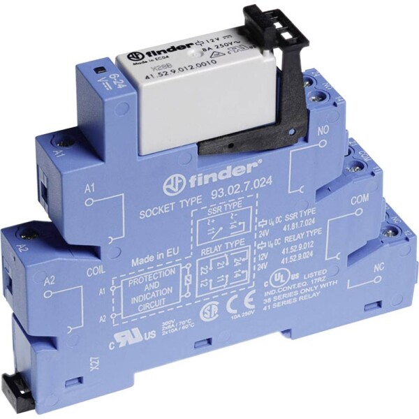 Finder 38.52.8.230.0060 reléový modul, 2030 V/AC, 8 A, 2 prepínacie, 1 ks; 38.52.8.230.0060