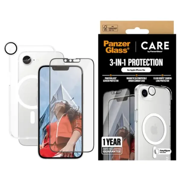 PanzerGlass CARE Flagship 3in1 Bundle iPhone 16e (5715685020988)