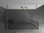 MEXEN/S - Kioto Sprchová zástena WALK-IN voľne stojaca 100 x 30 x 30, transparent, zlatá 800-100-030-222-50-00-030