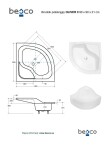 BESCO - Štvrťkruhová sprchová vanička OLIVER II - Nožičky k vani - Bez nožičiek, Rozmer A - 90, Rozmer B - 90 VANKOLIVEII90