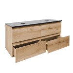 Kúpeľňová skrinka s krycou doskou SAT B-Way 119x50x45 cm dub mat BWAY2120OAKTK BWAY2120OAKTK
