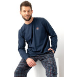 Pánske pyžamo Key MNS 481 B25 dĺžka/r M-2XL tmavě modrá XL