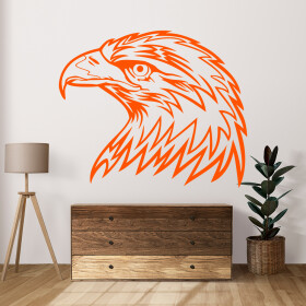 Veselá Stena Samolepka Hlava Orla Farba: oranžová, Veľkosť: 80 x 67 cm