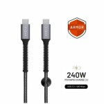 FIXED Armor Nabíjací a dátový odolný kábel s konektormi USB-C/USB-C a podporou PD 2m šedý / USB 2.0 / 240W (FIXDA-CC2-GR)