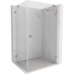 MEXEN/S - Lunar sprchovací kút dvere krídlové pravá 80 x 90, transparent, meď kartáčovaná 834-080-090-65-00-P