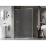 MEXEN/S - Kioto-F Sprchová zástena WALK-IN s rámom 110 x 202, dekor 8 mm, zlato kefovaná 800-110-104-55-30