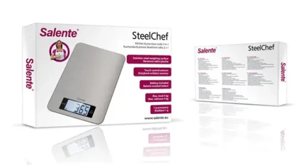 Salente SteelChef / Kuchynská váha / nerez / 5 kg / rozlíšenie 1 g (STEELCHEF)