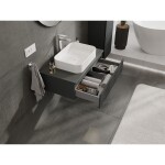 MEXEN/S - Rivel kúpeľňová skrinka pod umývadlo 80, 1 šuplík, reliéf, grafit mat 91A20-08023-1-BF66