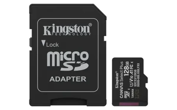 Kingston Canvas Select PLUS Gen3 microSDXC 128GB s adaptérom / UHS-I V30 / U3 / Class 10 / čítanie: až 150MBs / zápis: až (SDCS3/128GB)