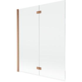 MEXEN - MIST vaňová zástena 140x150 cm 6mm 2-s, meď kartáčovaná, číra, ľavá 8A9-140-002-65-00-L