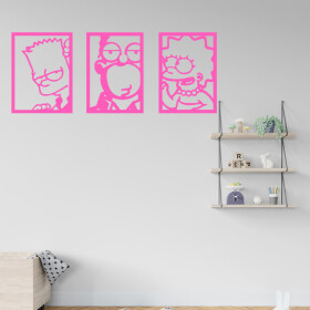 Veselá Stena Samolepka Bart Homer Lisa Simpsonovci Farba: ružová, Veľkosť: 100 x 39 cm