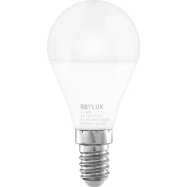 Retlux RLL 632 G45 E14 mini Globe 6W / 810 lm / 3000K - teplá biela / D (8590669350513)