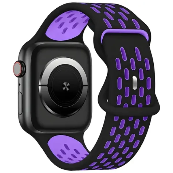 Beline New Sport Silicone čierno-fialový / Športový pásik pre Apple Watch / 42/44/45/49 mm